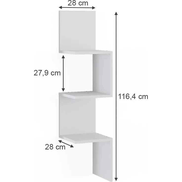Eckregal Paolo Weiß 28 x 116.4 cm 2er Set Vicco – Bild 3