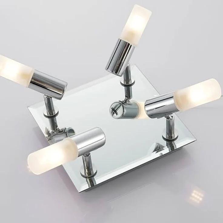 Lindby Deckenleuchten Zela, Metall, Chrom IP44, 4 x 8 W LED – Bild 7