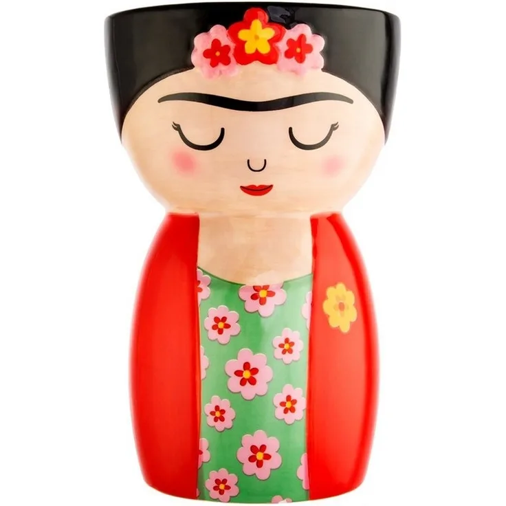 Sass & Belle Dekovase Blumenvase Frida (handbemalt, 1 St, Dolomit), ca. Ø 12 x 19 cm