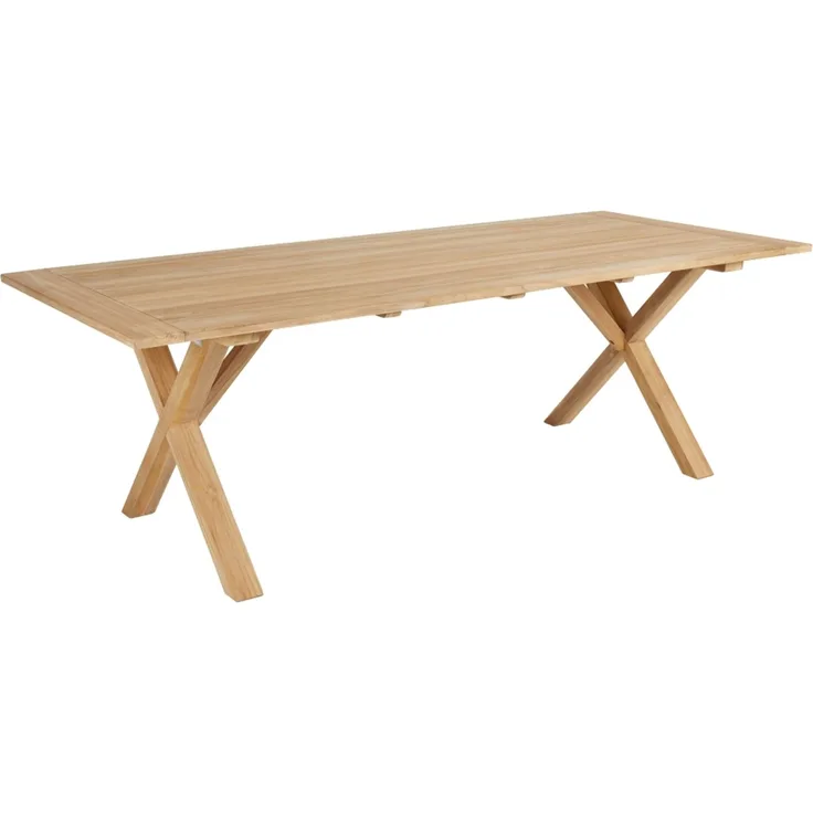 Gartenesstisch Brutus aus Teakholz, modern rechteckig, natur, 220x95 cm, für 6–8 Personen