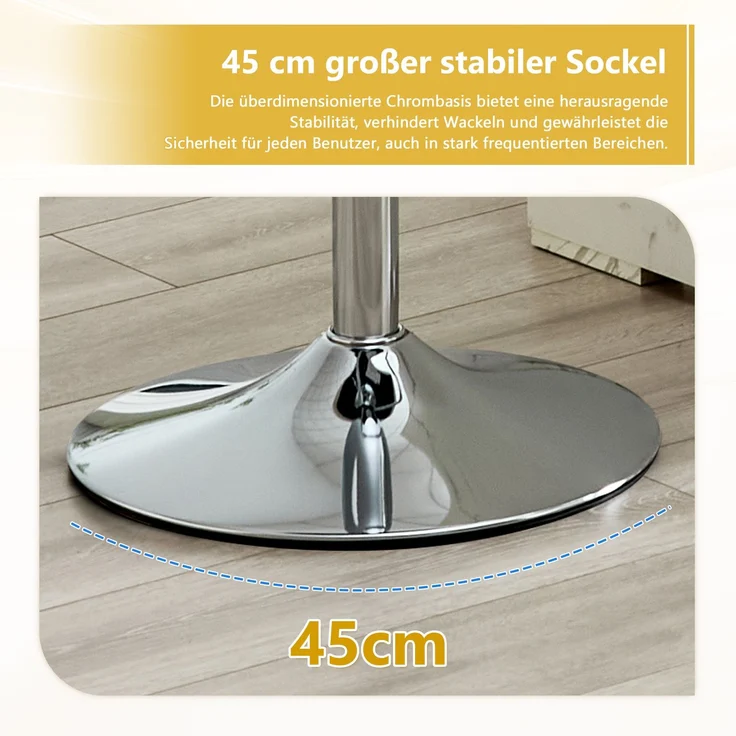 2er Set Barhocker mit Lehne Höhenverstellbar, 360° Drehbar Barstuhl mit Großem Sockel & Fußstütze, Modern Küchenhocker für Bar Küche Theke (Nur Stühle)--Schwarz1--49.7x45x110cm--YOUDENOVA – Bild 7