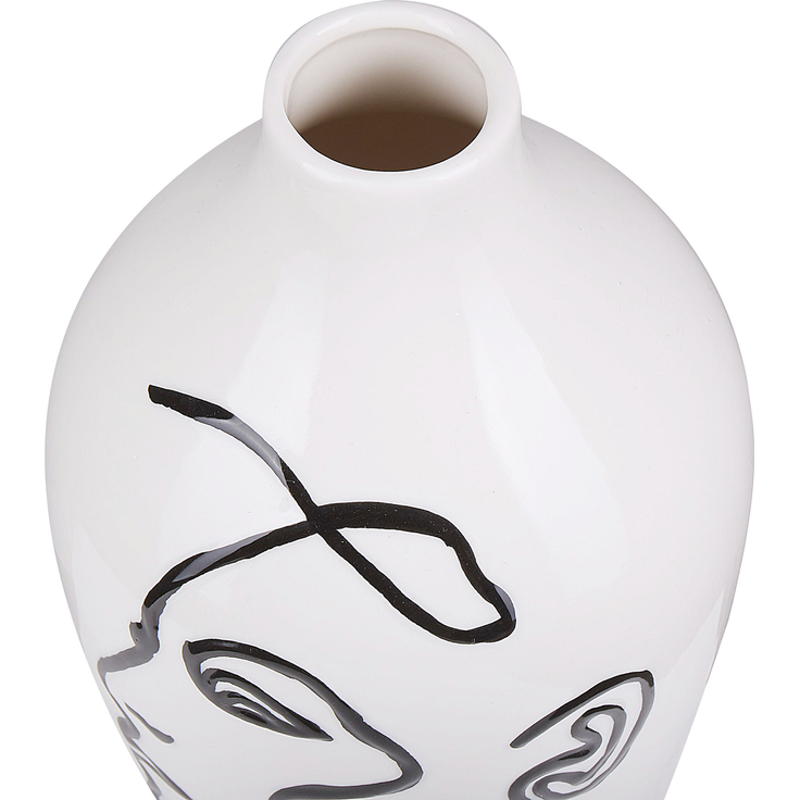 Blumenvase HELIKE 23 cm Steinzeug Weiß – Bild 4