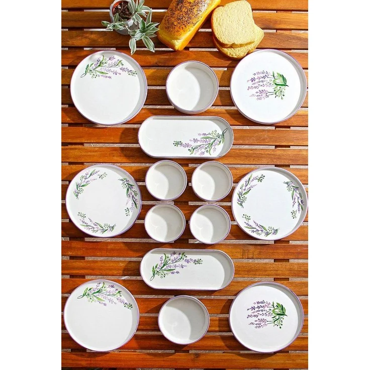 Hermia Concept Frühstücks-Geschirrset 6 Tellern, 2 Platten und 6 Schüsseln Dieses Set 100 % Keramik (14-tlg), 6 Personen, Keramik, Steinzeug, spülmaschinenfest und mikrowellengeeignet – Bild 5