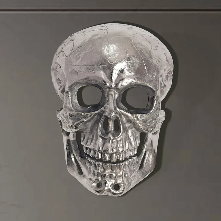 FineBuy Wanddeko Totenkopf Aluminium 41 cm Schädel Groß, Design Wanddekoration Metall Deko Alu Modern, Wohndeko Skull, Wandskulptur Dekoration Wohnaccessoire – Bild 1
