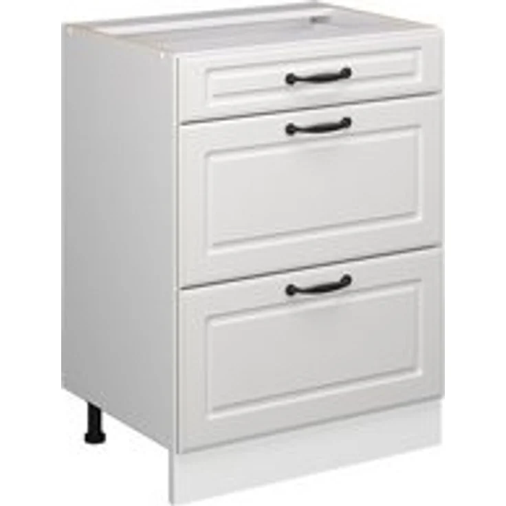 Küchenunterschrank R-Line Weiß Landhaus 60 cm mit Schubladen, ohne Arbeitsplatte Vicco – Bild 6