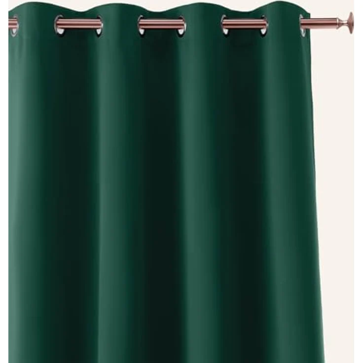 ROOM99 Vorhang mit Silberen Ösen Aura 140x300 cm Breite x Höhe Schiebegardinen Deko Modern Curtain Gardine Wohnzimmer Schlafzimmer Flaschengrün, 1 Stück – Bild 3