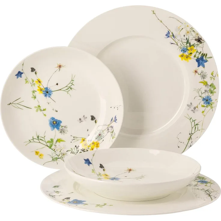 Rosenthal Brillance Fleurs des Alpes Set Coup/Fahne 4tlg