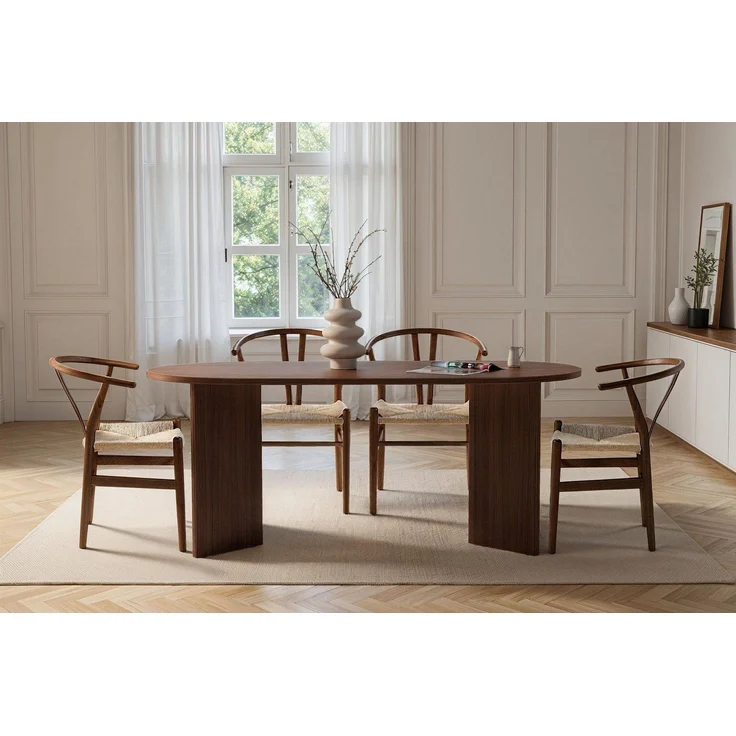 Elegant Walnut Dining Table, 180 x 75 x 89.5 cm | 100% Melamine Coated Particle Board, 25 mm Thick | Perfect for Modern Dining Spaces – Bild 2
