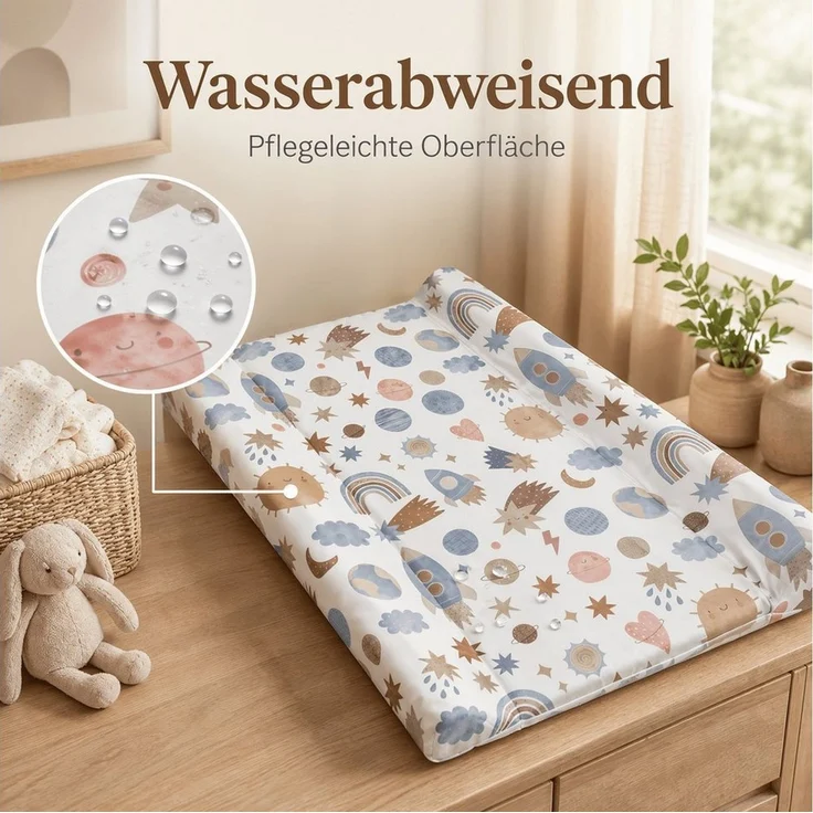 Babykajo Wickelauflage 50x70 cm (1-tlg), Wickelunterlage wasserabweisend, stark gepolstert, rutschfest – Bild 3