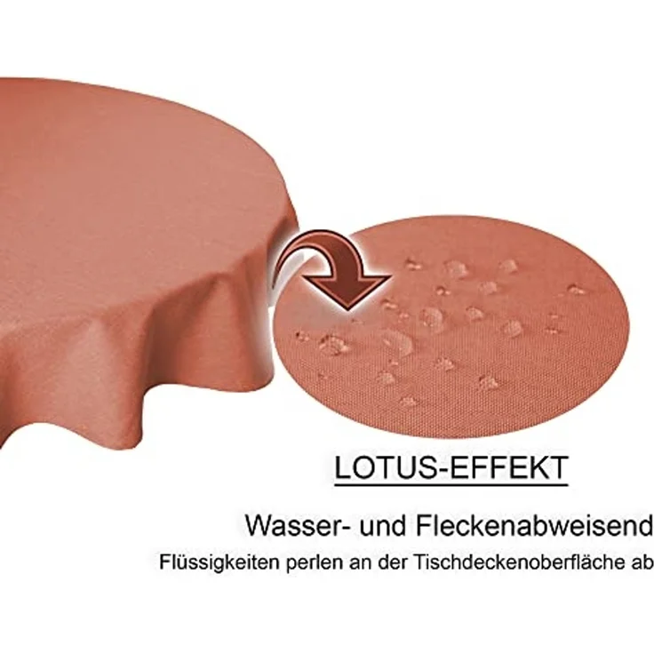 Haus und Deko Tischdecke Tischdecke rund 140 cm Ø beschichtet Leinenoptik wasserabweisend (1-tlg) – Bild 3