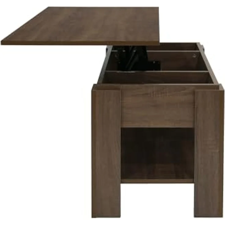 FurnitureR Moderner Couchtisch in Holzmaserung mit griffloser Schublade & klarer Linienführung für Wohnzimmer – Bild 6