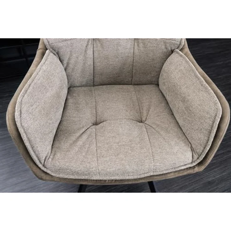 riess-ambiente Armlehnstuhl MR. LOUNGER vintage taupe (Einzelartikel, 1 St), Esszimmer · Microfaser · Metall · 180° drehbar · Retro Design – Bild 7