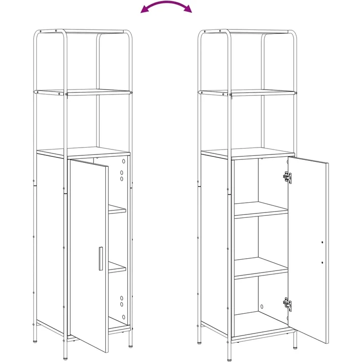 vidaXL Highboard Sonoma-Eiche 40 x 33 x 161 cm Holzwerkstoff 8013867 – Bild 10