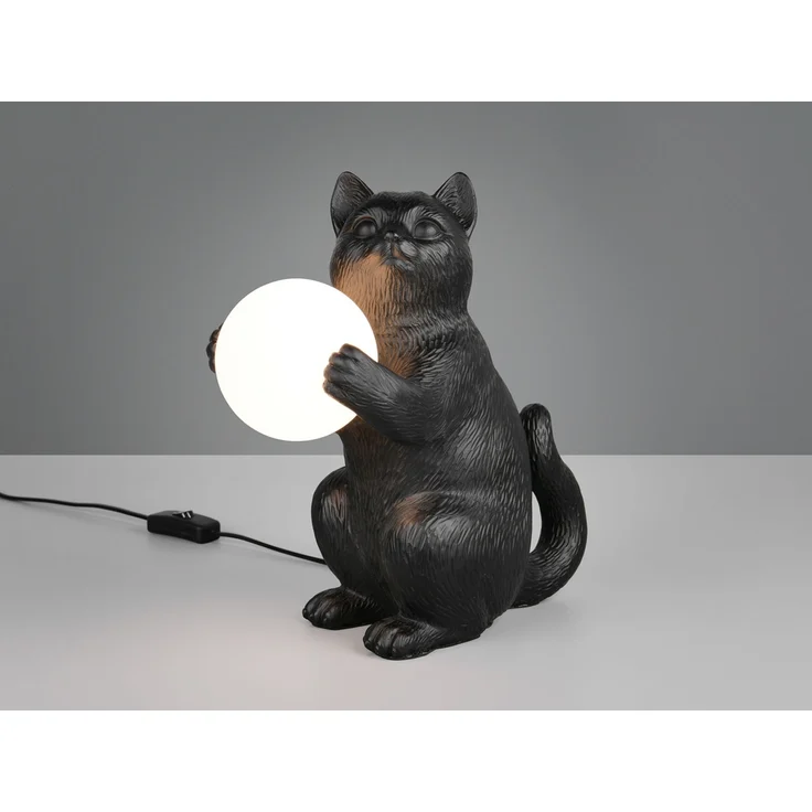 Besondere Tischleuchte GATIO Katzenlampe Schwarz, Höhe 30cm – Bild 3