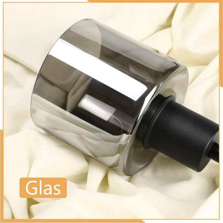 Nettlife Pendelleuchte Schwarz Vintage E27 Glas Esstisch 1/3 Flammig Wohnzimmer Hängelampe, Höhenverstellbar, LED wechselbar, Esszimmer Hotel Büro – Bild 2