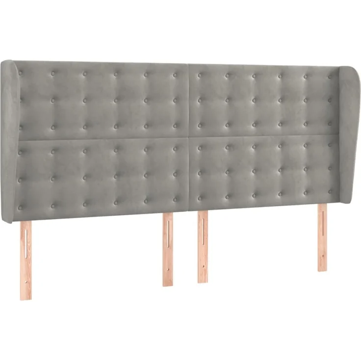 vidaXL Kopfteil mit Ohren Hellgrau 183x23x118/128 cm Samt 3118450 – Bild 2