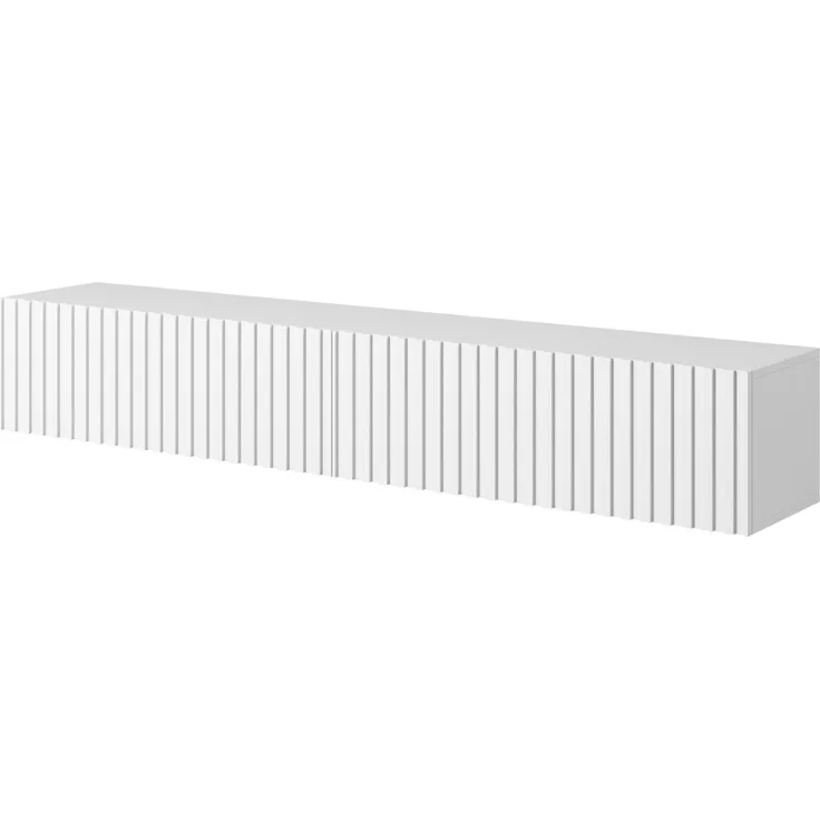 Selsey ‘Telire’TV-Hängeboard, weiß mit Lamellenfront, ca. 30 x 175 x 32 cm