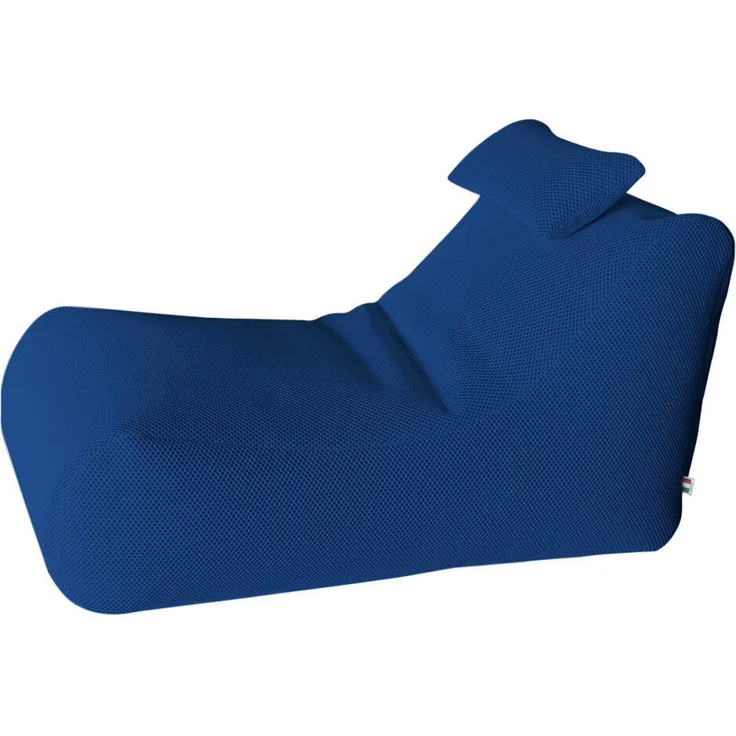 Dmora Pouf Міhck, Mehrzwecksessel, Sitzsack, Hockerhocker, Made in Italy, 70x120 h65 cm, Blau