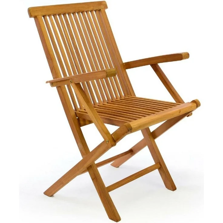 VCM Gartenstuhl Gartenstuhl Hochlehner Klappstuhl Holz Teak – Bild 5