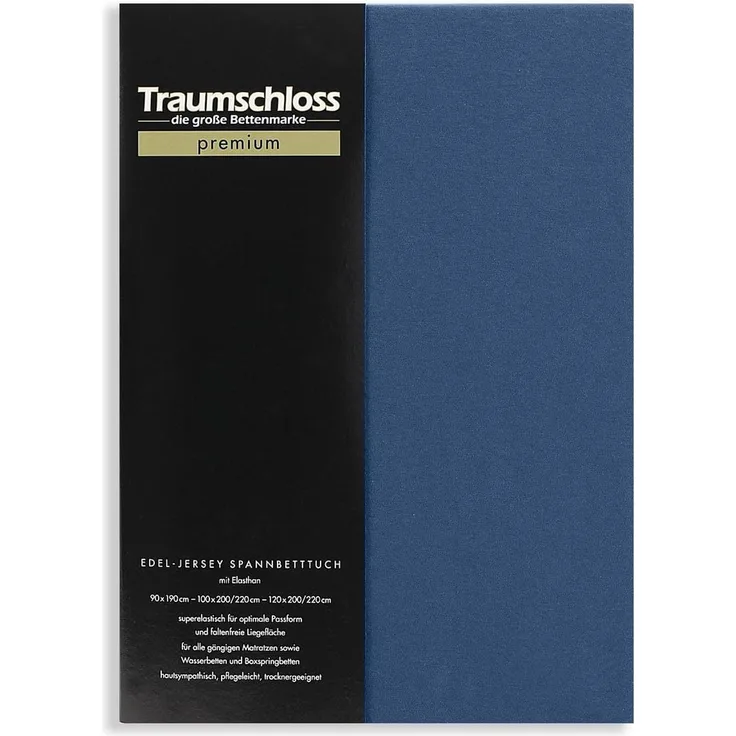 Traumschloss Premium Edel-Jersey Spannbettlaken marine 140-160x200-220