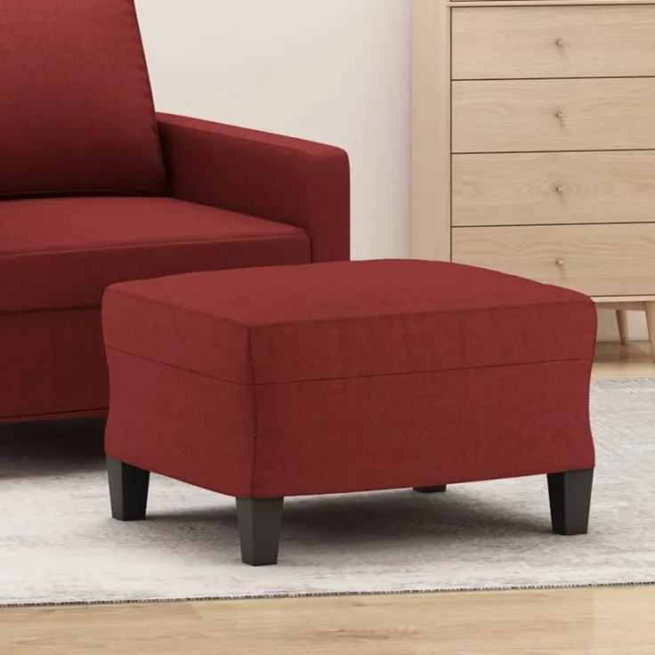 vidaXL Fußhocker Weinrot 60x50x41 cm Stoff 349333