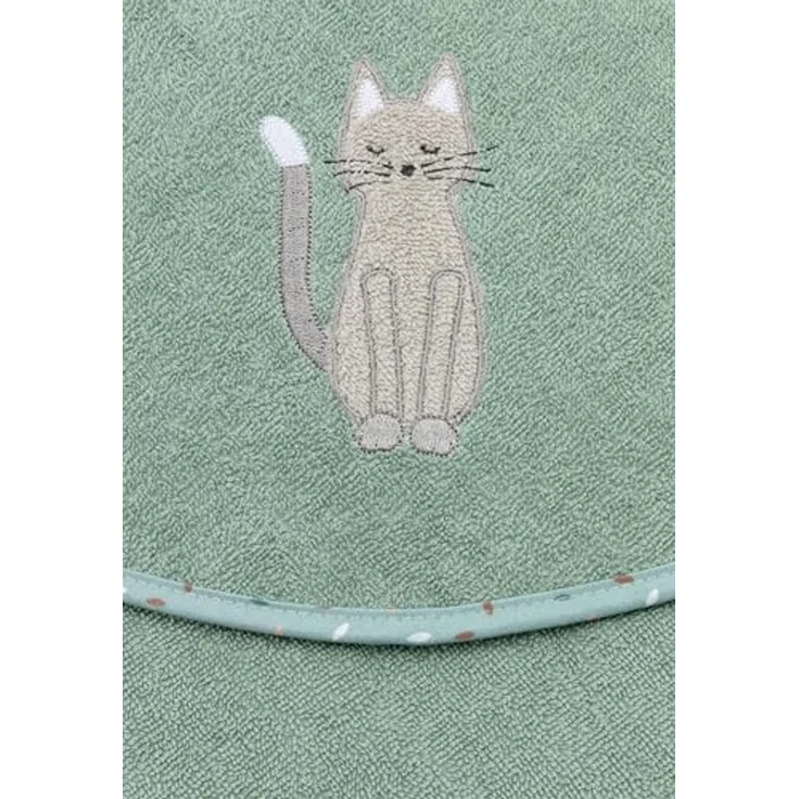 Sterntaler Kapuzenbadetuch 100x100 cm Katze Lilly - Badetuch mit Applikation - Babyhandtuch mit Kapuze aus saugfähiger Baumwolle, steingrün – Bild 4