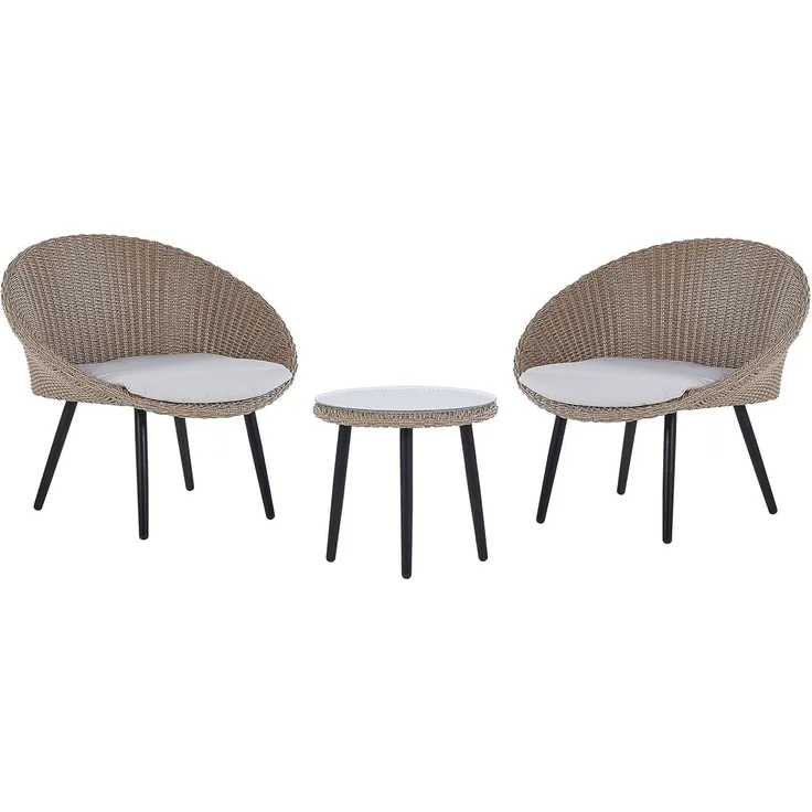 Bistro Set mit Kissen ORTIGIA Helles Beige Beige