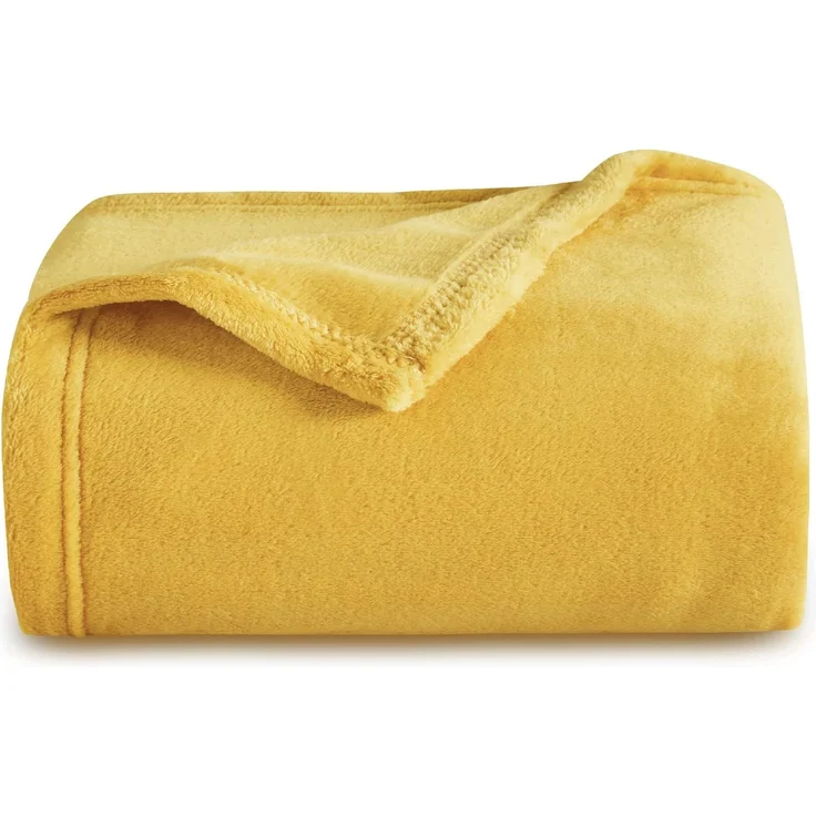 BEDSURE Kuscheldecke Flauschig Decke Fleecedecke - Wohndecke Warm Winter Weich, Sofadecke Kleine, Decke Couch Blanket, Kuscheldecke Kinder, Wohn- & Kuscheldecken 130x150 cm, Sofa überwurfdecke Gelb – Bild 1
