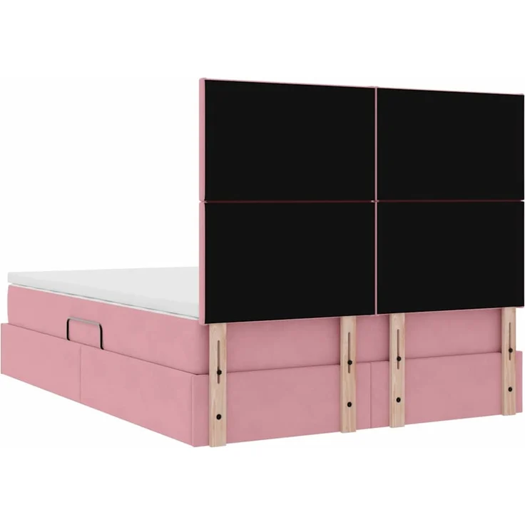vidaXL Aufbewahrungsbett mit Matratze Rosa 140 x 190 cm Samt 3371972 – Bild 11