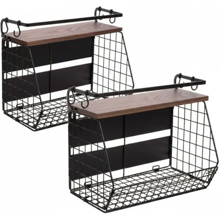 Relaxdays Obstkorb Wandregal magnetisch 2er Set – Bild 8
