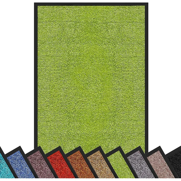 etm Hochwertige Fußmatte | schadstoffgeprüft | bewährte Eingangsmatte in Gewerbe & Haushalt | Schmutzfangmatte mit Top-Reinigungswirkung | Sauberlaufmatte waschbar & rutschfest (90x120 cm, Grün)