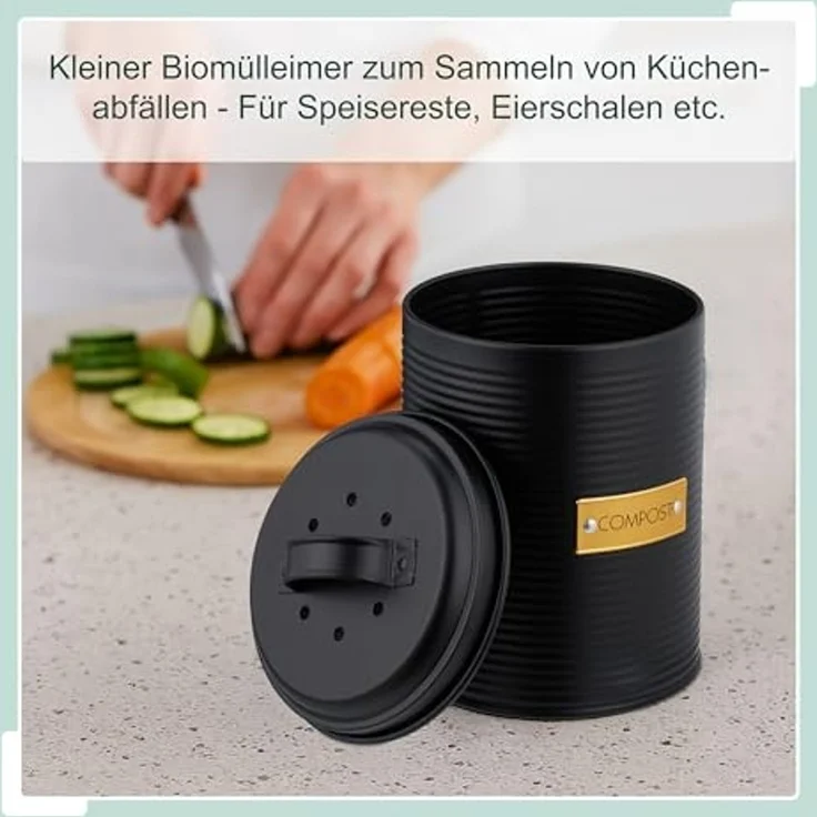Relaxdays Komposteimer mit Geruchsfilter 2,5 Liter – Bild 4