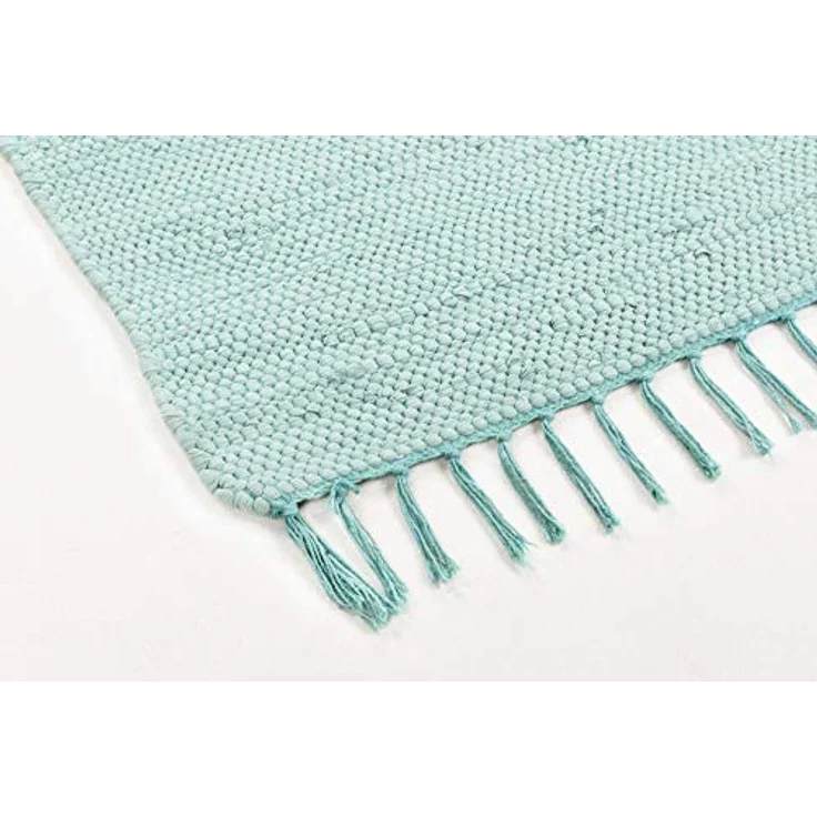 Rug and Roll Fleckerlteppich 'Chindi', Mintgrün, 100% Baumwolle, Rechteckig 60x120 cm, Waschmaschinengeeignet, Für Fußbodenheizung geeignet – Bild 4