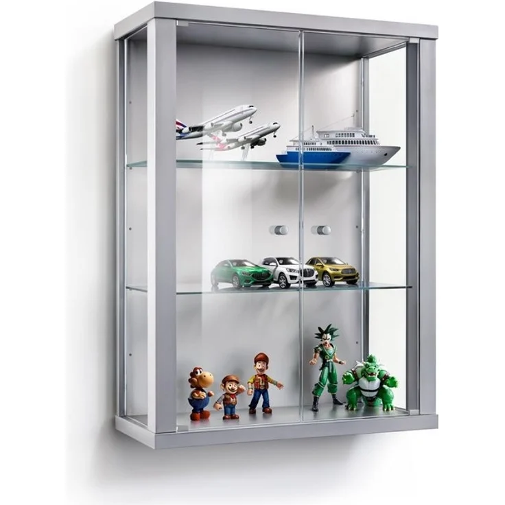 K-Möbel Hängevitrine C1012 (Glasvitrine (80x60x25 cm) mit 2 Glastüren) Glasvitrine hängend – Bild 4
