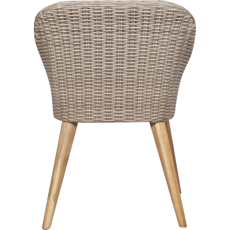 Gartenstuhl EGOS 2er Set Poly-Rattan 62,5x55x82 cm mit Polster Braun | Gartenstuhl Rattan Outdoorstühle Balkonstühle – Bild 7
