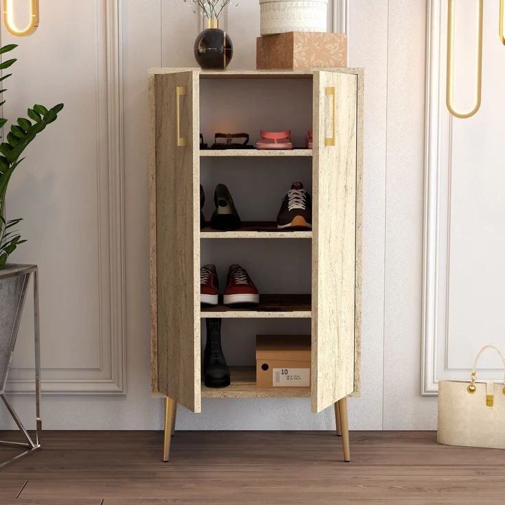 Skye Decor 'Prag - Travertine' Schuhschrank, Travertin, 60 x 111 x 35 cm – Bild 3