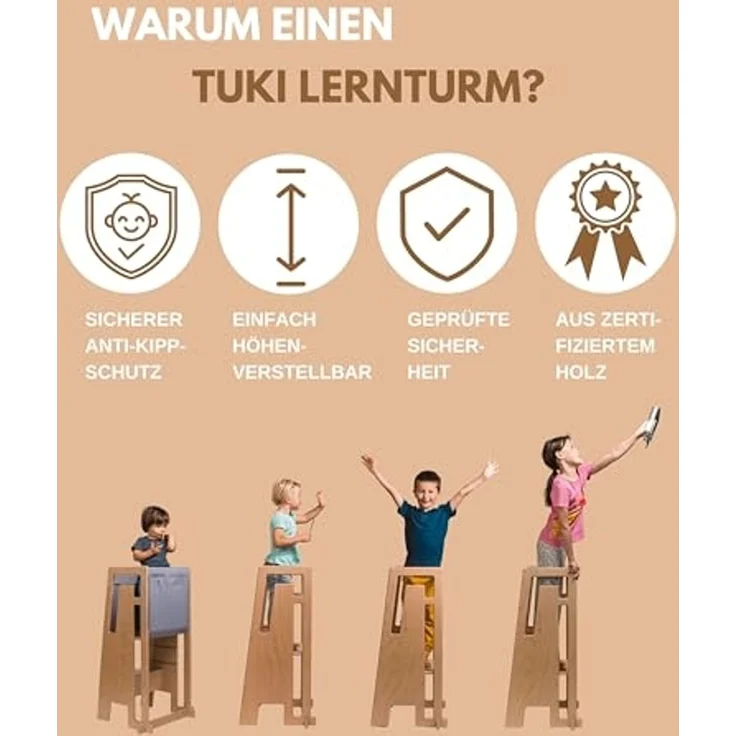 Tuki Lernturm (Entdeckerturm) ab ca. 12 Monaten (Modell 2025) White – Bild 3
