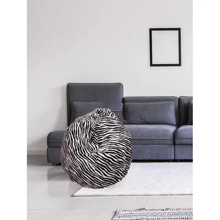 Dmora Sackpouf mit "Zebra"-Muster, schwarz-weiß, Maße 80 x 120 x 80 cm