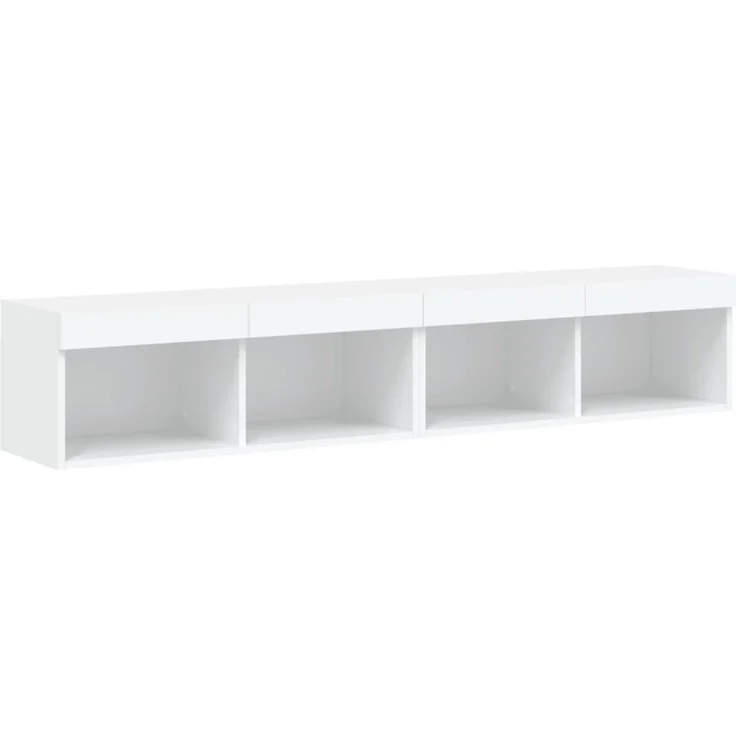 2 pcs TV-Schrank, Lowboard mit LED-Leuchten Weiß 80x30x30 cm – Bild 7