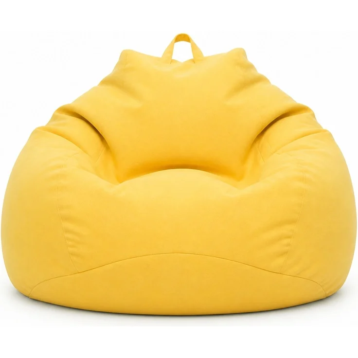 Sitzsack-Hülle ohne Füllmaterial, Gelb, 80 x 90 cm, Stoffbezug für Innen- und Außenbereich – Bild 1