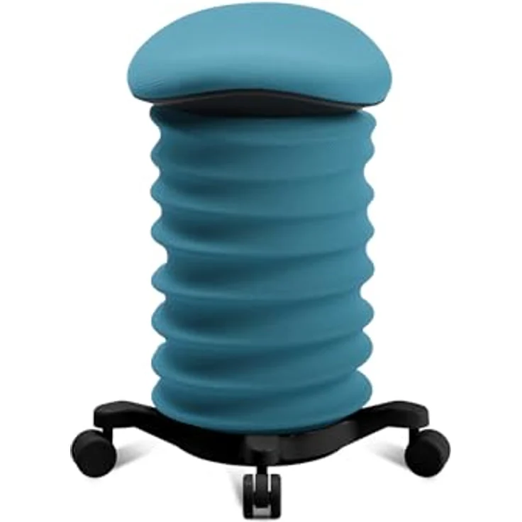 TOPSTAR Sitness 4D mit Rollen - AGR-Zertifiziert Dynamischer Sitzhocker schwarz - Petrol, ergonomischer Bürohocker - höhenverstellbar - stärkt den Rücken - entlastet die Bandscheiben – Bild 3