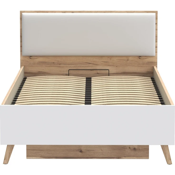 FORTE Stauraumbett Vankka viel Stauraum, skandinavisches Design, Made in Europe, aufklappbarer Lattenrost, weitere Produkte zur Serie erhältlich – Bild 2