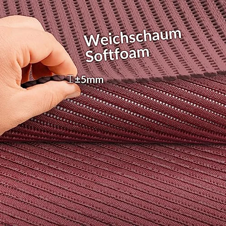 ANRO Badematte Weichschaummatte Antirutsch Bad- und Duschvorleger Uni Bordeauxrot, 160x130cm, wasserabweisend und pflegeleicht – Bild 3