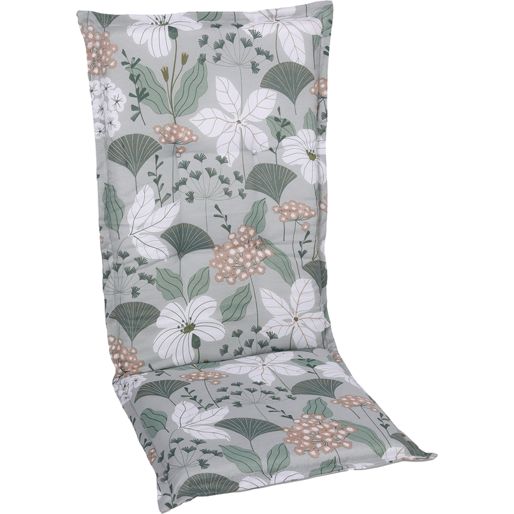 Sitzauflage hoch 50x120, 19246-01, seitliche Kordelbänder, 65% Polyester, 35% Baumwolle