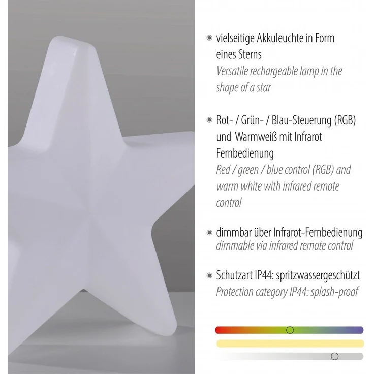 JUST LIGHT 19290-16 AKKU STAR AKKU-Leuchte weiss RGBW-Farbwechsel – Bild 8