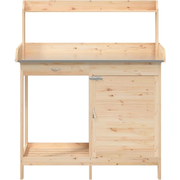 vidaXL Pflanztisch mit Schrank 110,5x45x124,5 cm Massivholz Tanne 156343 – Bild 7