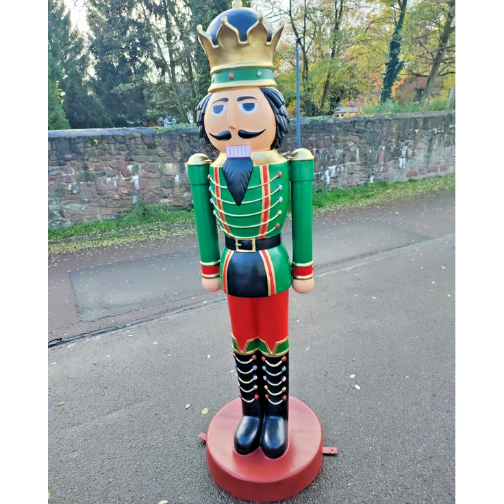 XXL Premium Nussknacker auf Standfuss 200 cm Garten Deko-Figur Weihnachtsmann gr