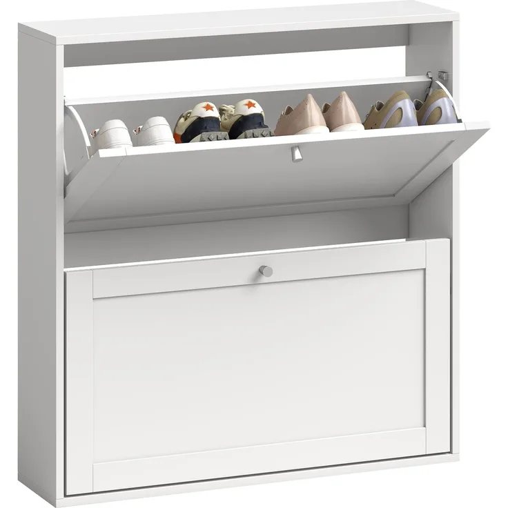 HOMCOM Schuhschrank, MDF, Weiß, 80 x 20 x 84 cm