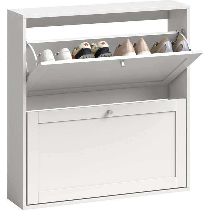 HOMCOM Schuhschrank, MDF, Weiß, 80 x 20 x 84 cm – Bild 1