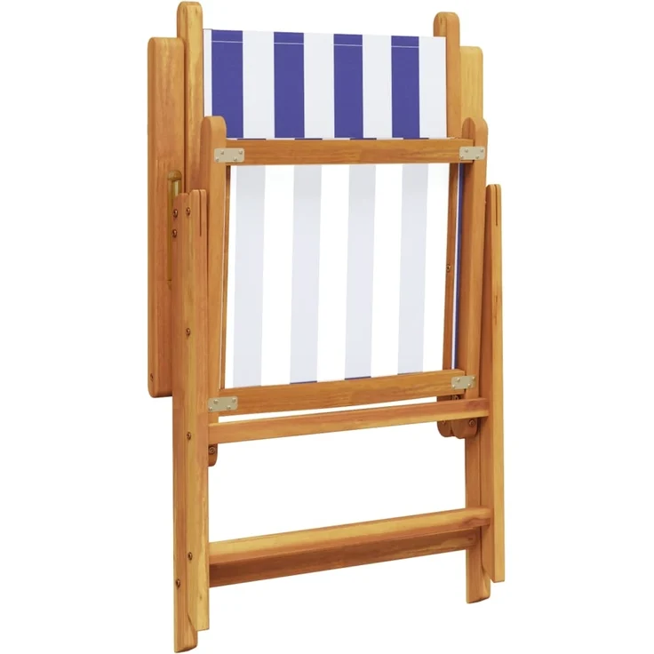 vidaXL Gartenstühle Verstellbar 8 Stk. Blau Weiß Stoff und Massivholz 3214555 – Bild 6